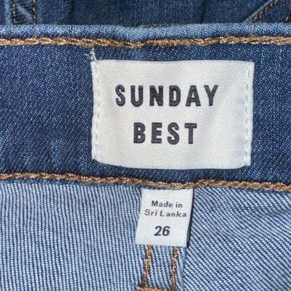 Aritzia Sunday Best Switch High Rise Skinny Jeans Women's 26 Blue Medium Wash - Picture 4 of 5